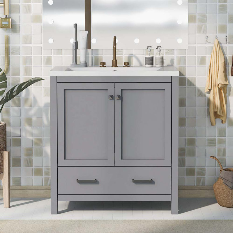 Ensemble de meuble-lavabo simple 30 po Artrell, Gris