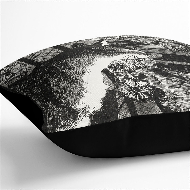 The Cat Scatter Cushion, Black, 40cm H x 40cm W x 15cm D