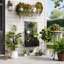 Lit de jardin surélevé en métal avec treillis et panneau d'intimité pour plantes grimpantes d'extérieur et décoration de patio