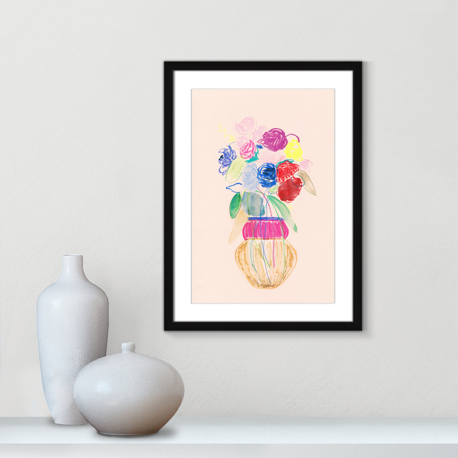 Simple Floral Collection "Simple Floral II" Print by Bea Dina, White, 23" H x 17" W x 1.25" D