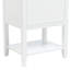 Meuble-lavabo blanc en MDF de 20 pouces (50,8 cm), lavabo en céramique, porte à fermeture douce, tablette de rangement ouverte, fini peint en bois massif pour une utilisation durable.