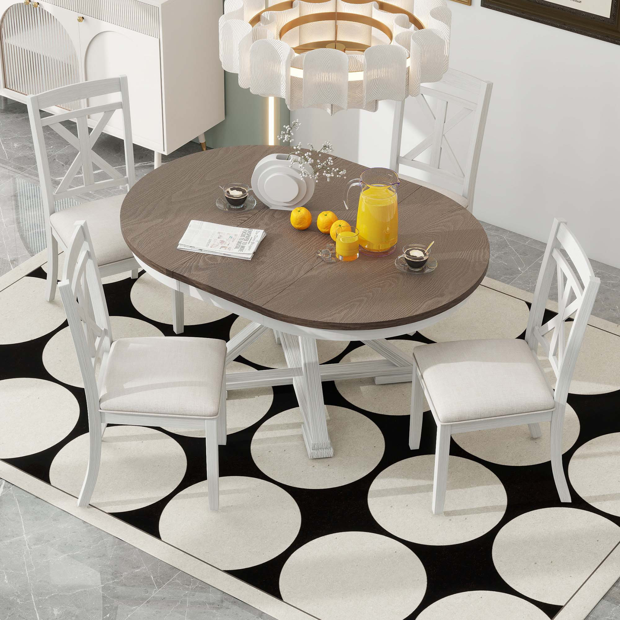 Ophelia & Co. 5-Piece Retro Functional Dining Table Set Extendable ...