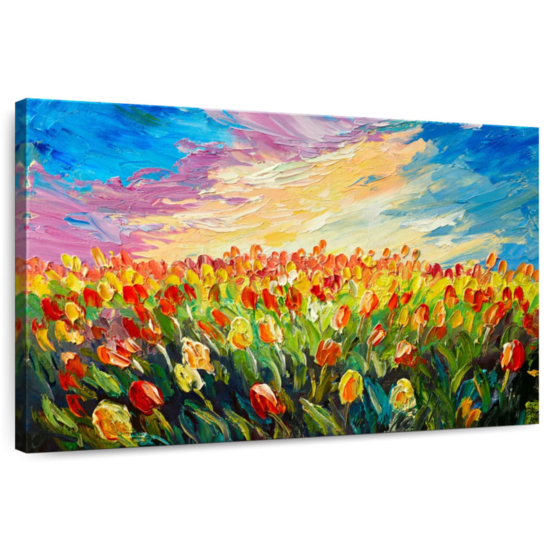 Champ de tulipes, H 8 po x l 12 po