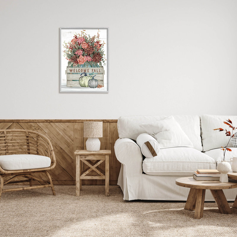 Welcome Welcome Seasonal Blooms at-150, H 30 po x l 24 po x P 1,5 po, Estampe numérique Farmhouse