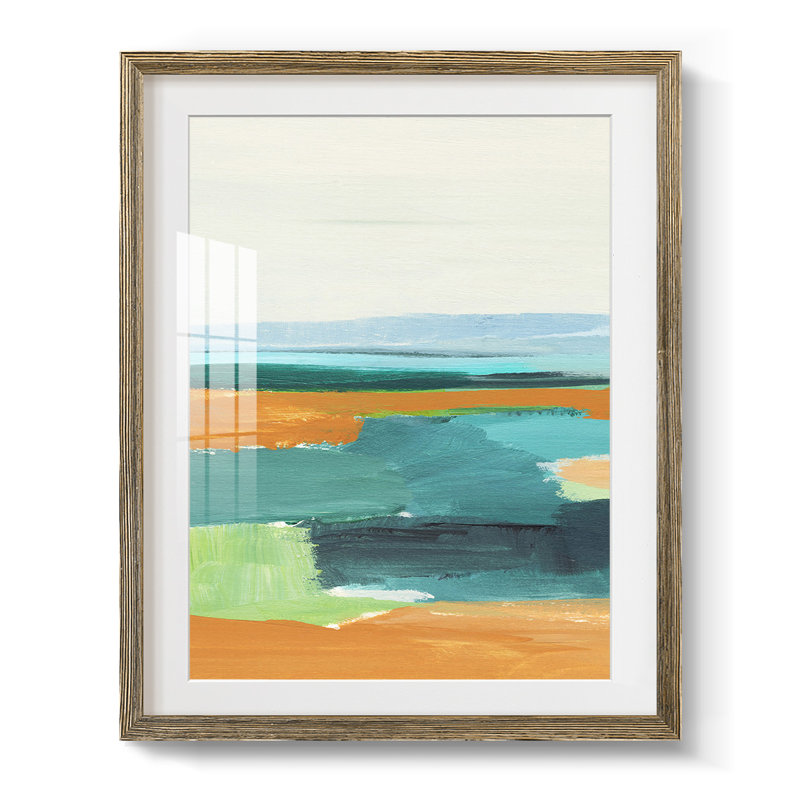 Shifting III, reproduction encadrée, Papier avec cadre noyer, Blanc