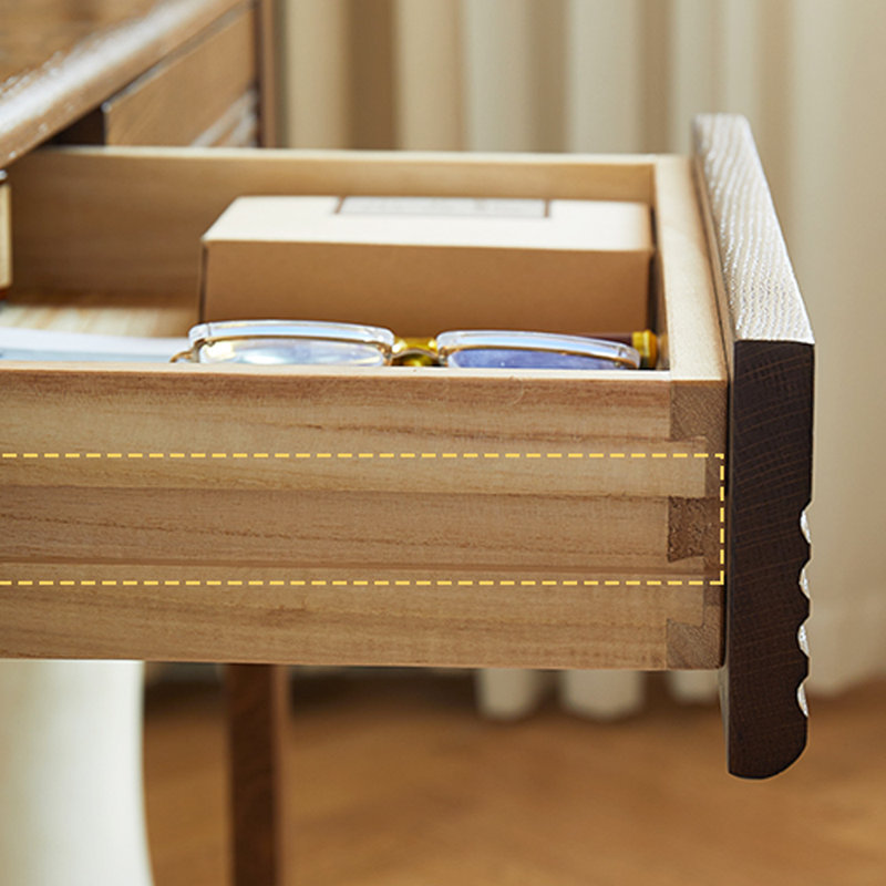 Bureau d'écriture simple à 2 tiroirs brun foncé, H 30,7 po x l 39,37 po x P 21,65 po