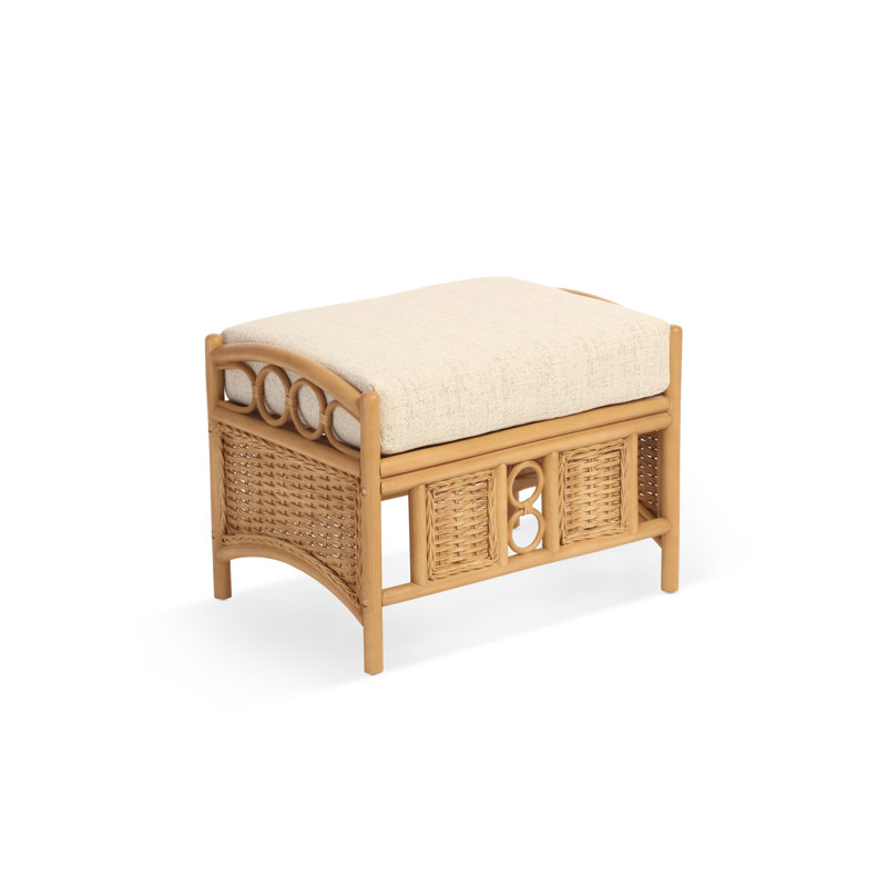 63cm Wide Solid Colour Footstool Ottoman, Beige