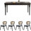 Retro Black Rectangular Solid    Wood Dining Set