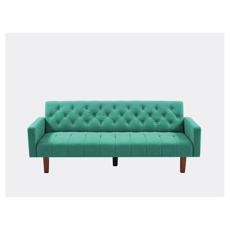 Travell 74.41'' Sleeper, Green Linen