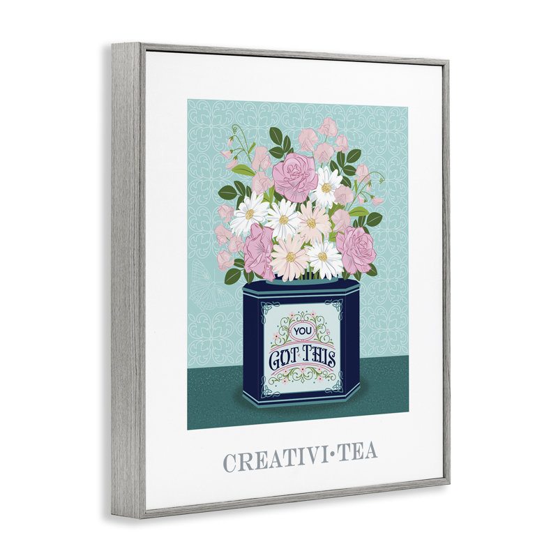 Créative, thé avec message d'encouragement, estampe numérique, design par Lara Beeston, H 30 po x l 24 po