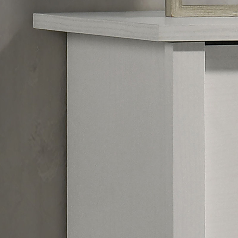 Commode 4 tiroirs avec poignées en métal, Blanc