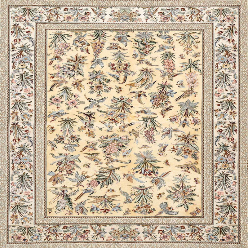 Floral Indoor Rug, Square 4'