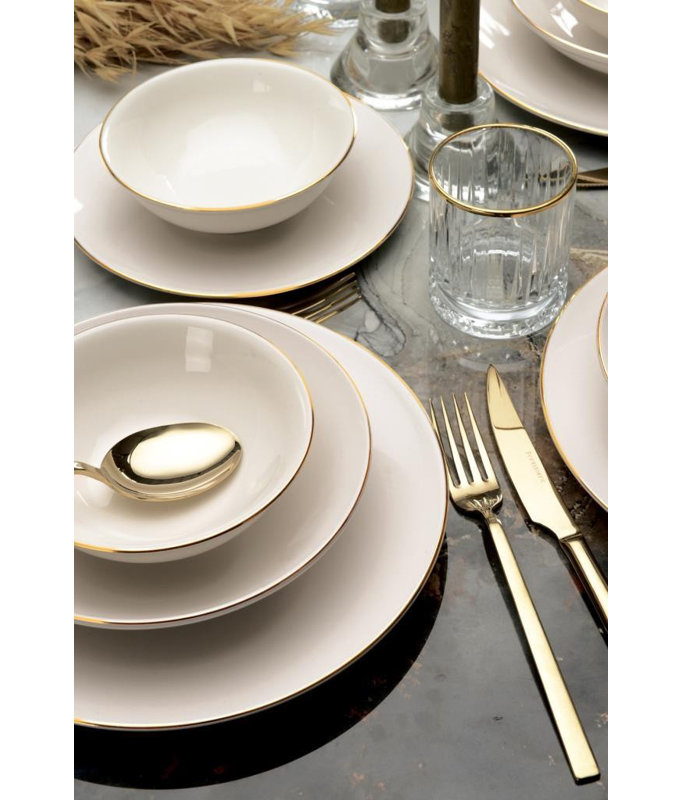 Dinner Set, Cream, Solid Color
