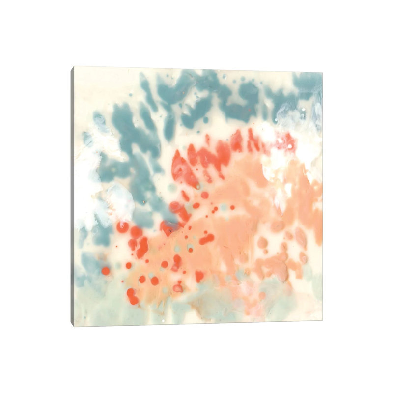 Blueberry & Coral Field I by Jennifer Goldberger - Wrapped Canvas Painting, 30.48 cm H x 30.48 cm W