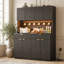 Cabinet multifonctionnel avec rangement, lumières DEL et prises de courant-527803798-529476159-271260436