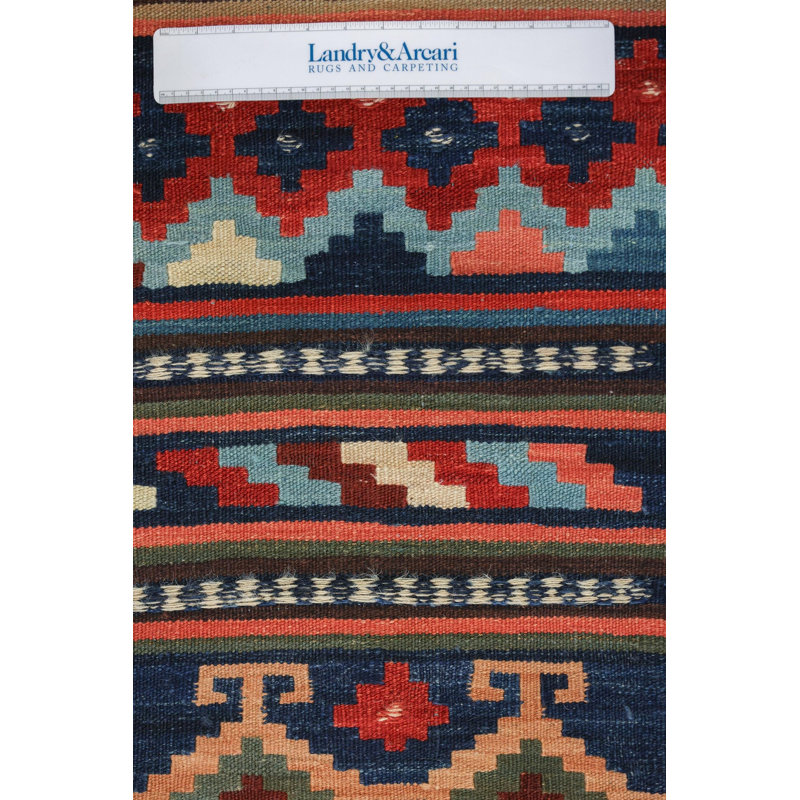 Kilim Flatweave Wool Oriental Area Rug in Blue
