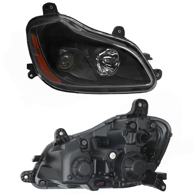 Phares noirs compatibles avec la paire d'ampoules incluses Kenworth T680 2013-2021