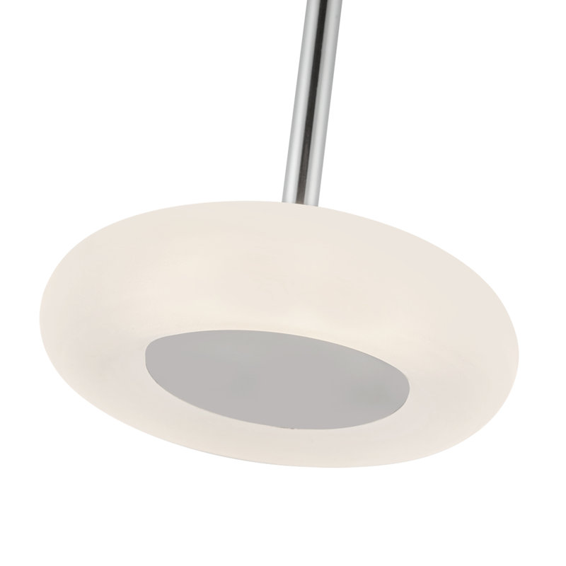 Stephord 1 - Light LED Pendant, Silver, Frosted Glass, White