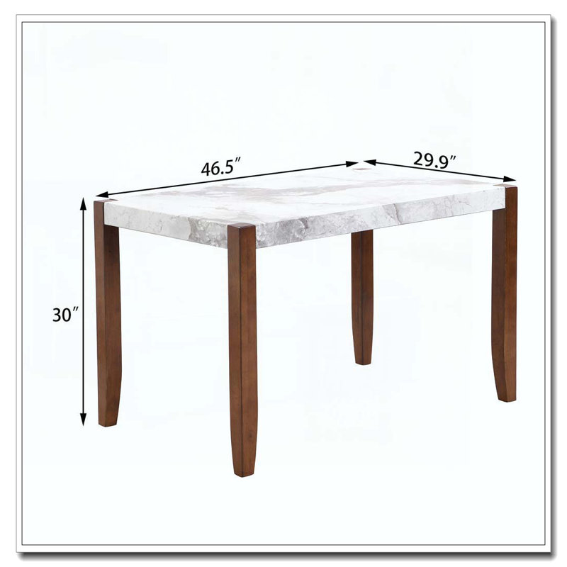 Rectangular Faux Marble Dining Table