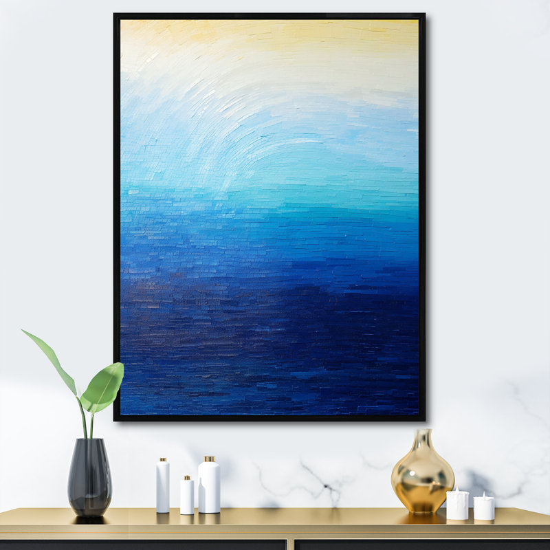 «Blue Spectral Solitude I» sur toile, H 40 po x l 30 po x P 1,5 po, Cadre flottant noir