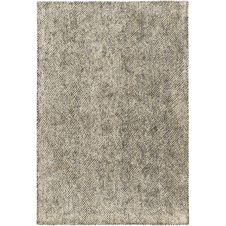 Tapis taupe en viscose / laine touffeté à la main rectangulaire Kovac