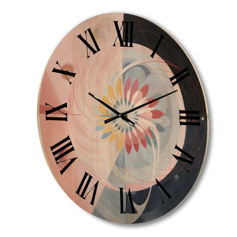 Horloge murale en bois massif Pottstown, Petit