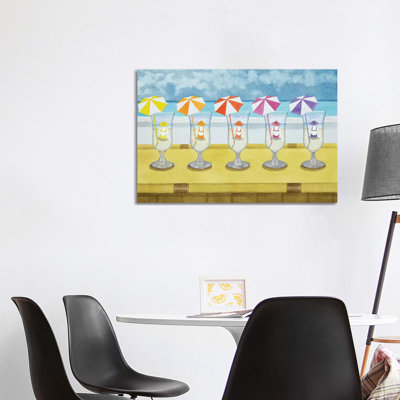 Drinks on the Beach 1 Piece Wrapped Canvas Painting