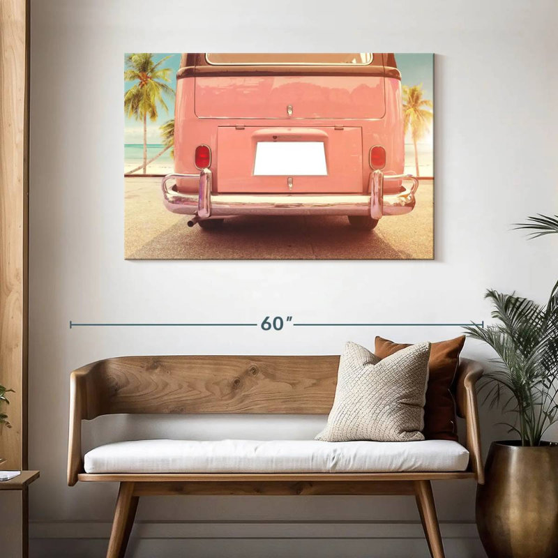 Mehar Beachside Pink Van, 30" H x 45" W