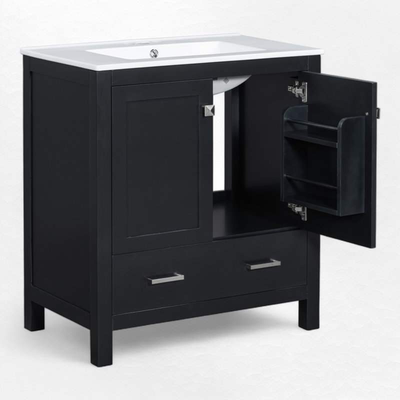 Ensemble de meuble-lavabo simple 30 po Danaijah, Noir