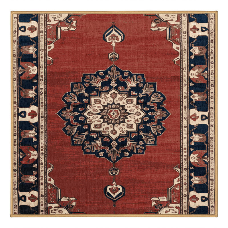 Tapis brun lavable à la machine, Carré 5 pi