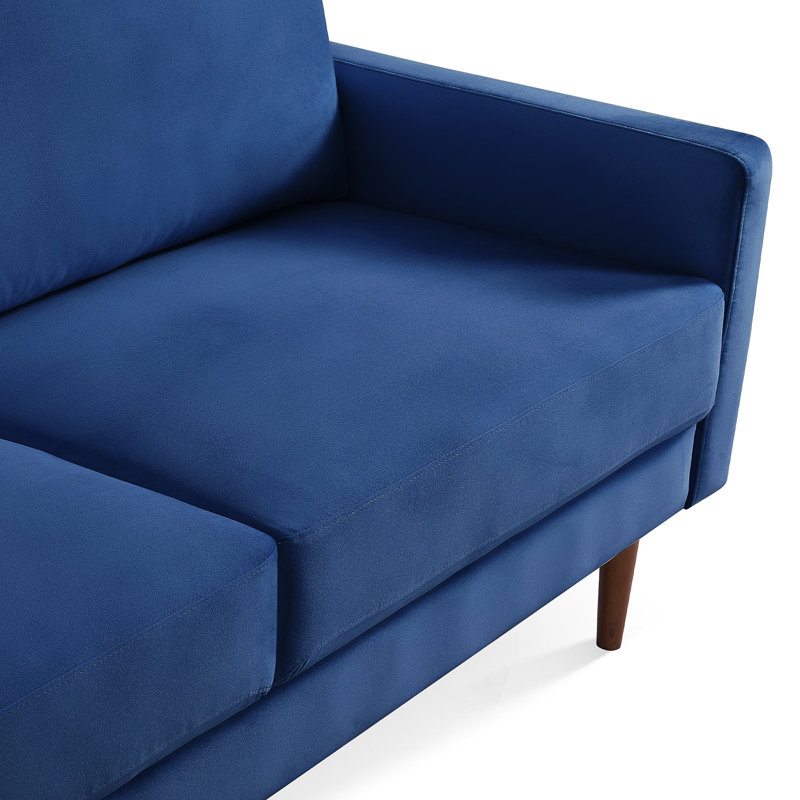 Ellmer Velvet Loveseat, Gray Velvet, 36.4" H x 57.1" W x 31.5" D