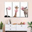 Ensemble de 3 animaux rigolos sur toile-5978629