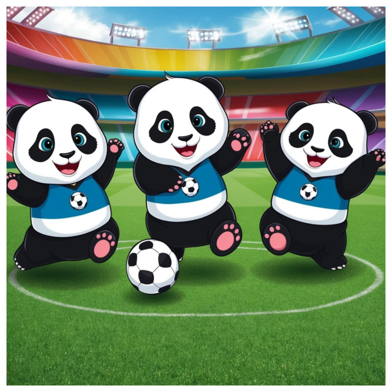 Dessin de l'édredon de soccer Panda, Lit simple