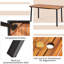 Buker Rectangular Metal Outdoor Dining Table With Umbrella Hole , 140cm cm W 75cm cm D