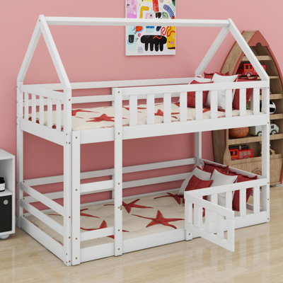 House Bunk Bed With Fence And Door