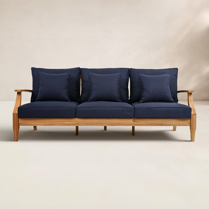 Clairmont Teakwood Patio Sofa, Navy