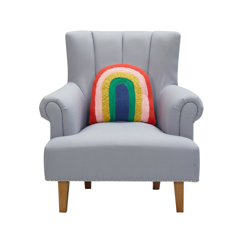 Shaped Rainbow Embroidered Pillow