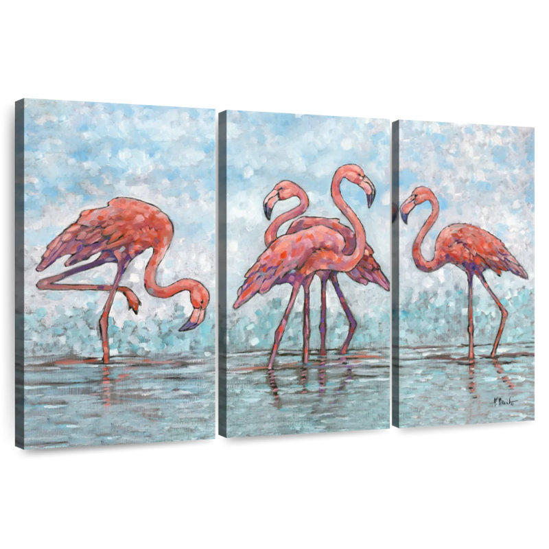 Brampt Impressions Of Flamants IV, H 42 po x l 65 po