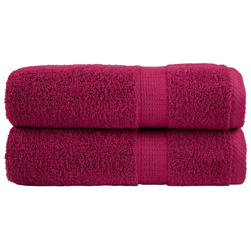 Premium Bath Towels SOLUND 600Gsm, Bordeaux, Bath Towels - 2 Pack, 150cm L x 100cm W