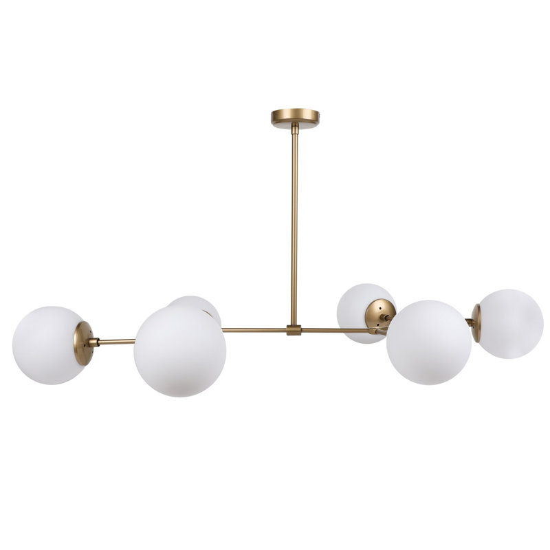 6 Lights Unique Sputnik Chandelier, Blanc jaune