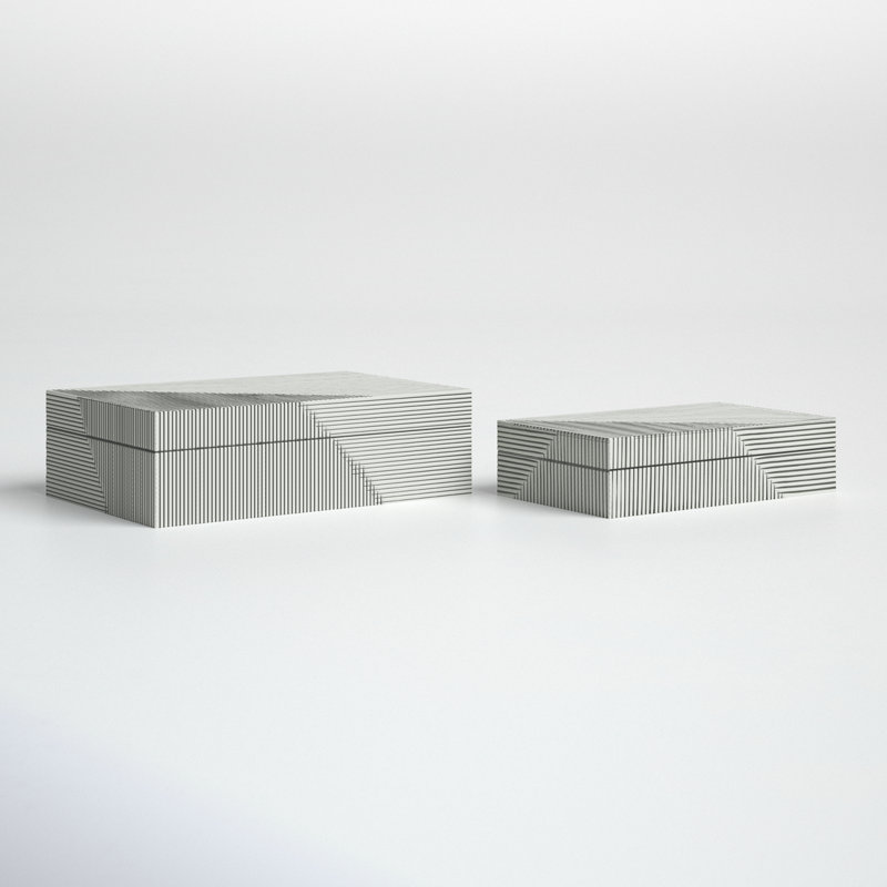 Montague Resin Set of 2 Ridged Boxes
