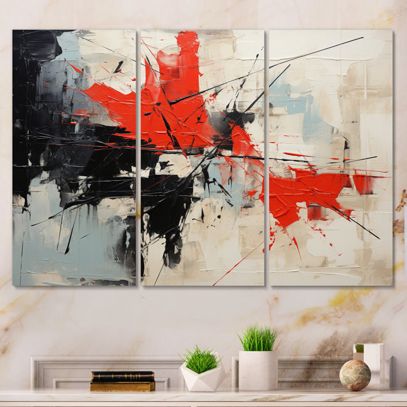 «Abstract Duality II», reproduction sur toile tendue de 3 pièces, H 32 po x l 48 po x P 1 po, Toile tendue