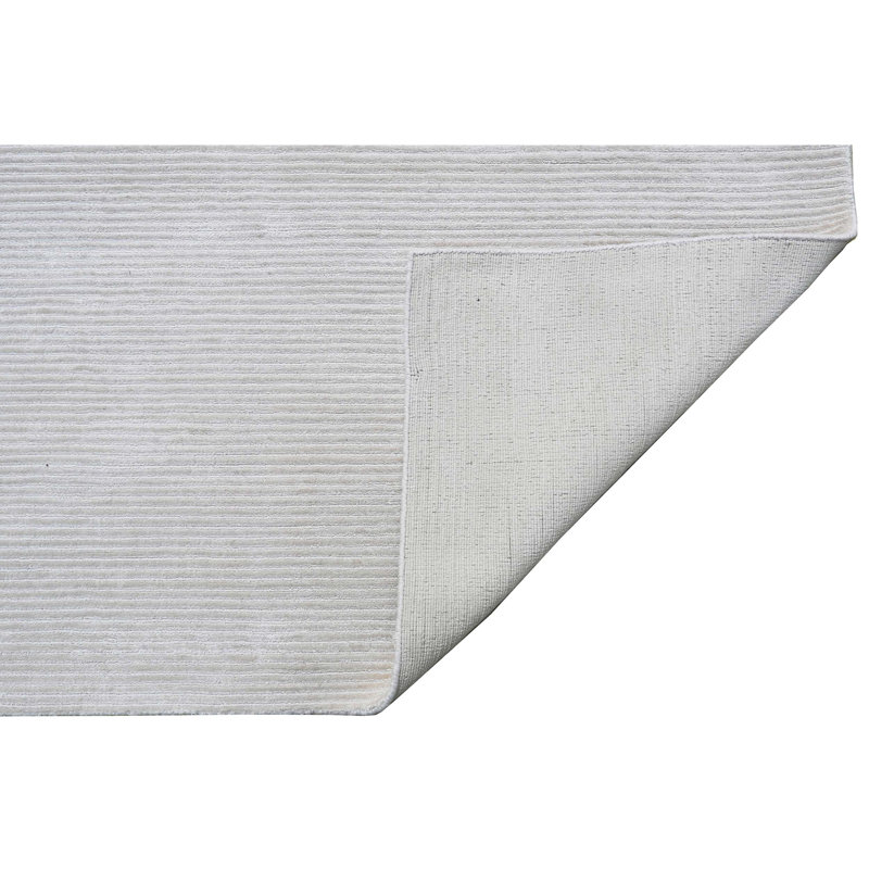 Tapis rectangulaire en soie noué à la main en blanc, Rectangle 12 pi x 15 pi