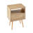 15.75" Rattan End Table With  Drawer And Solid Wood Legs, Modern Nightstand, Side Table For Living Room, Bedroom-445435541