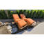 Chaise longue pliante en teck avec coussins Sunbrella personnalisés