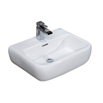 Barclay 16.37 " Vitreous China Rectangular Bathroom Sink and Overflow Hole