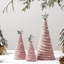  Décorations de Noël pour l'intérieur, 3 pièces d'arbres de Noël en forme de cône en velours rose avec perles, décoration de table de Noël pour les fêtes de fin d'année