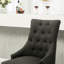 De 2 fauteuils à oreilles gris anthracite à oreilles capitonnées - Tête de clou en bois massif-1452350647