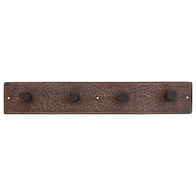 Hammered Copper Quadruple Robe/Towel Hook