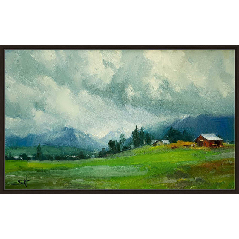 Wallowa Valley par Steve Henderson - Peinture, H 21,5 po x l 33,5 po x P 2 po, Cadre flottant espresso